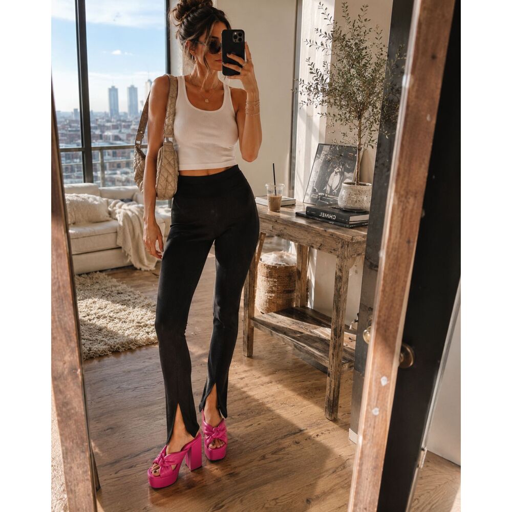 Open Edit Platform Sandals 7.5 Retro Y2K Date Night Party Sexy Barbie Pink Kaia